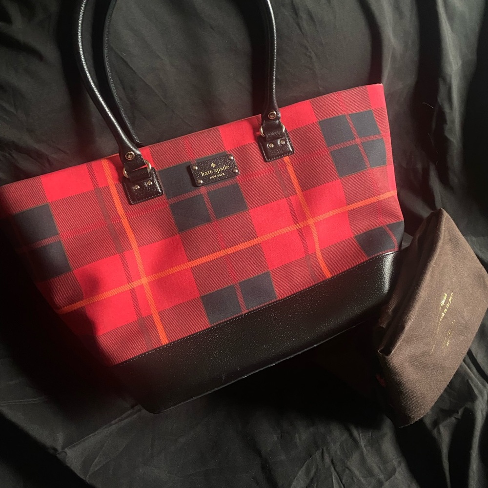 Medium Harmony Red Black Canvas and Leather Tote